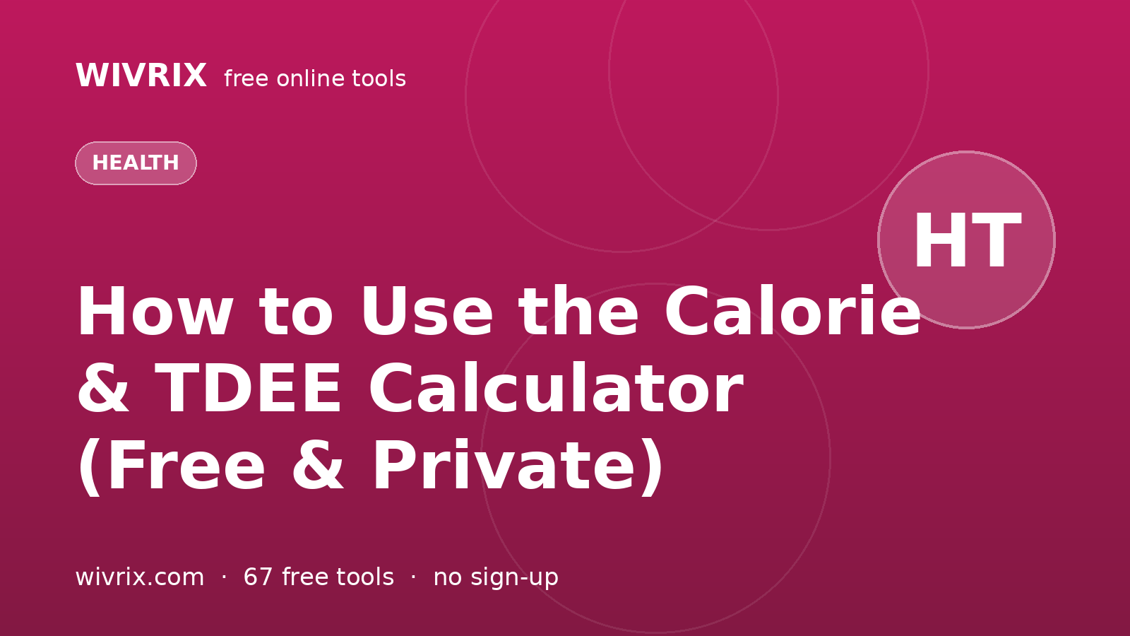 How to Use the Calorie & TDEE Calculator (Free & Private)