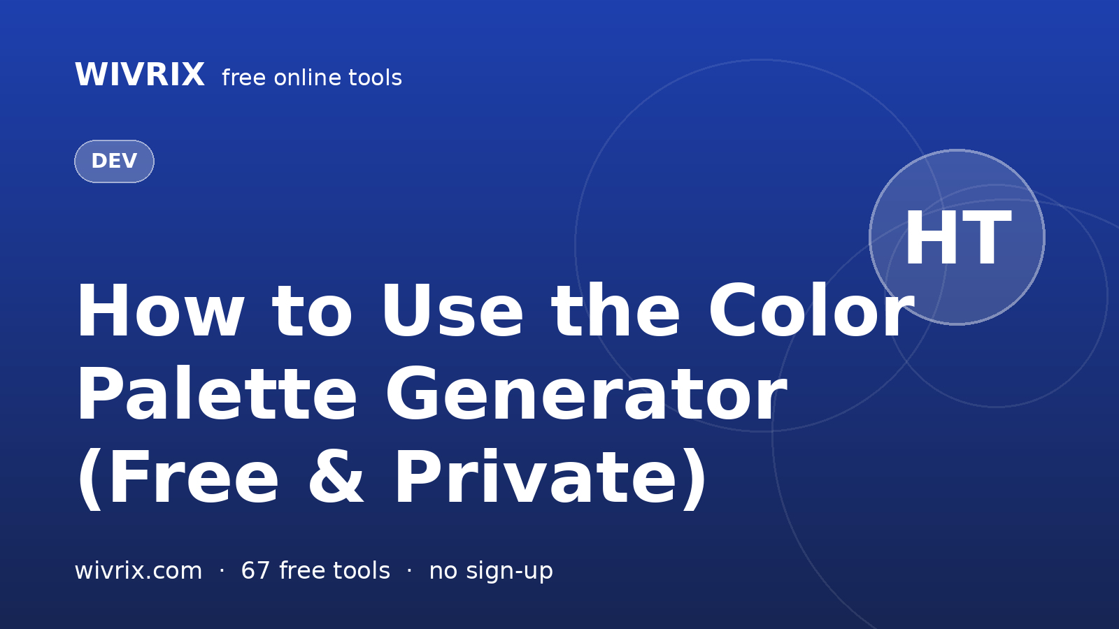 How to Use the Color Palette Generator (Free & Private)