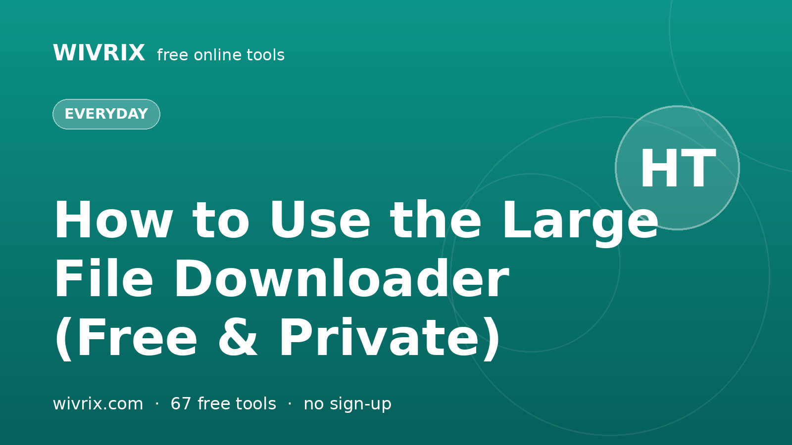 How to Use the Large File Downloader (Free & Private)