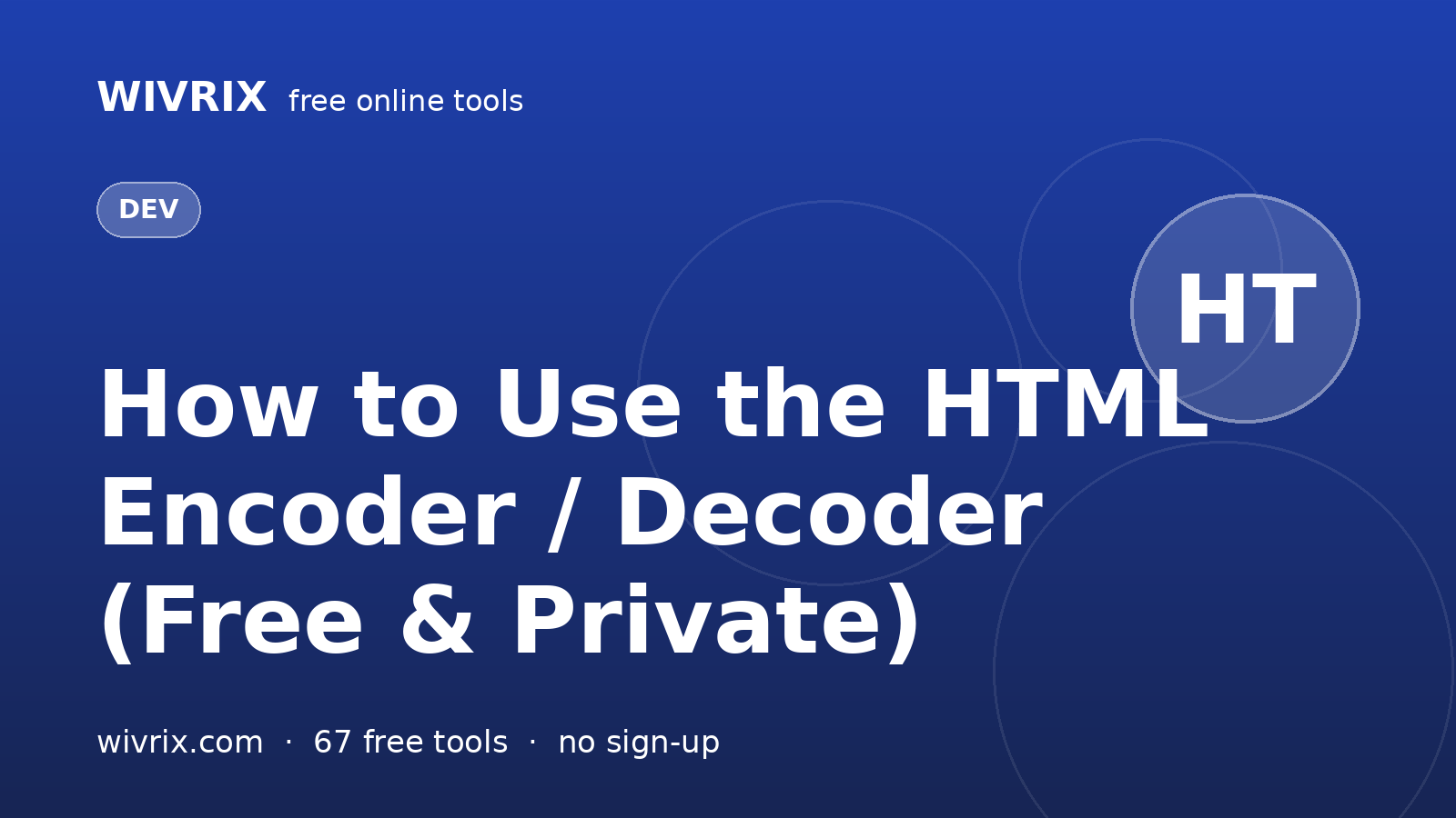 How to Use the HTML Encoder / Decoder (Free & Private)