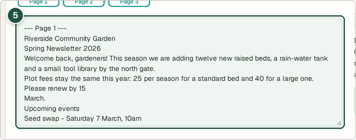 Text extracted from the newsletter PDF