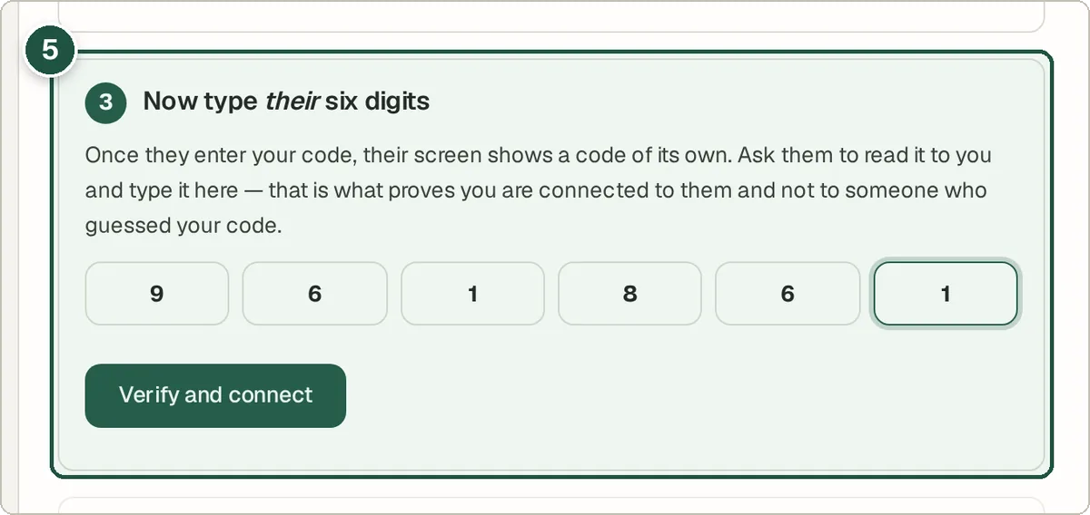 WAN File Transfer sender typing the receiver's six-digit code before pressing Verify and connect